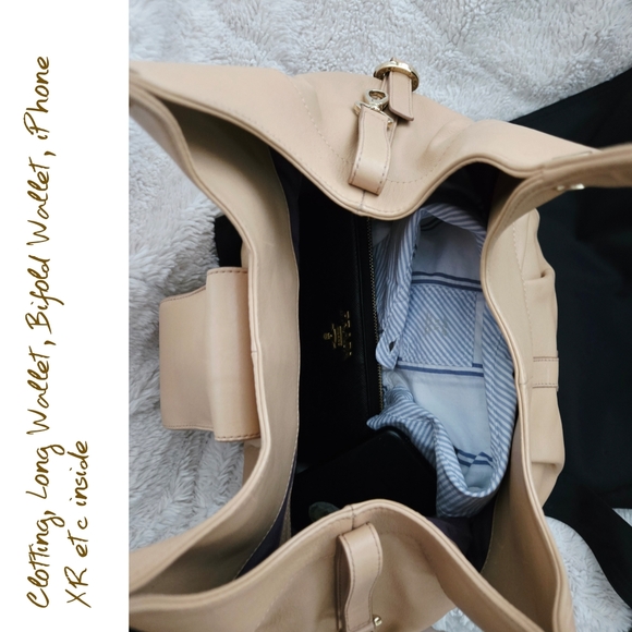 Authentic BVLGARI Chandra Ring Logo Nude Leather Sloutch Hobo‎ Tote Shoulder Bag - Picture 15 of 16